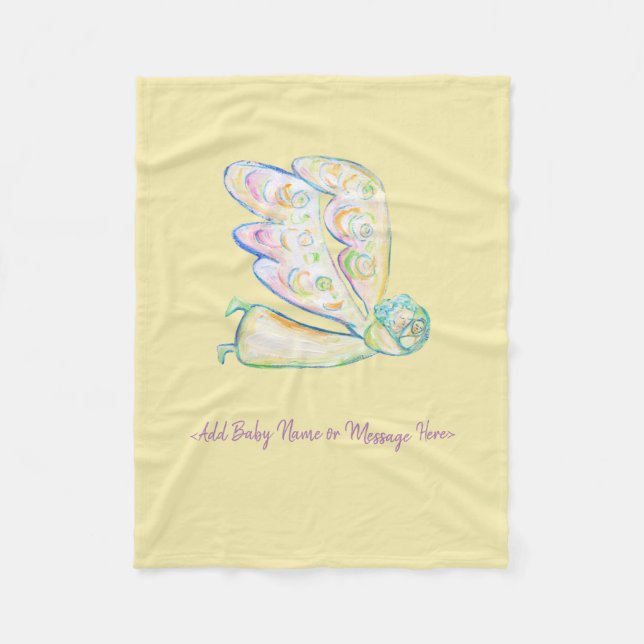 Guardian Angel Custom Soft Fleece Baby Blanket (Front)