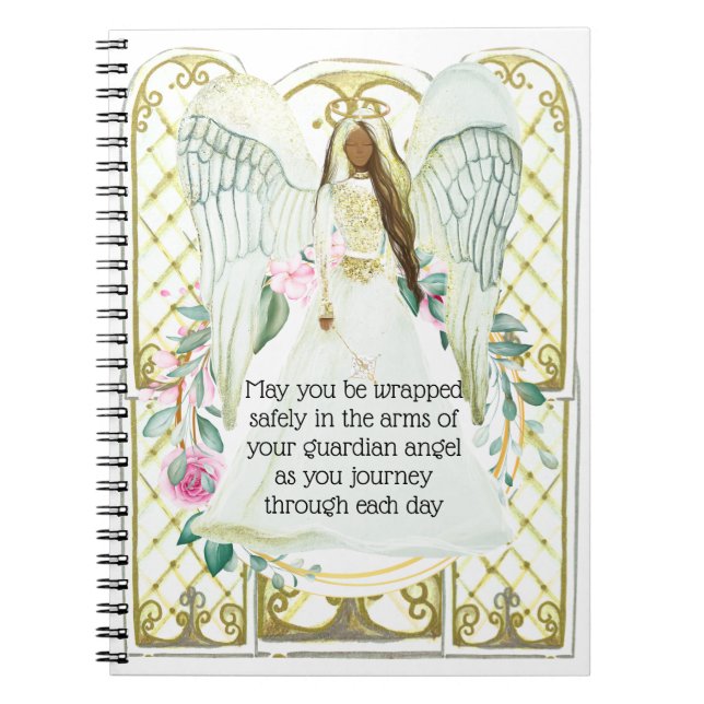 Guardian angel decorative floral windows poem notebook (Front)