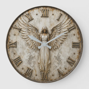 Guardian Angel Farmhouse Christian Home Art Large Clock