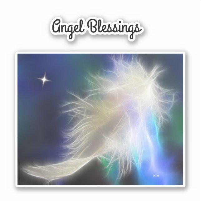 Guardian Angel Feather Vinyl Sticker (Front)