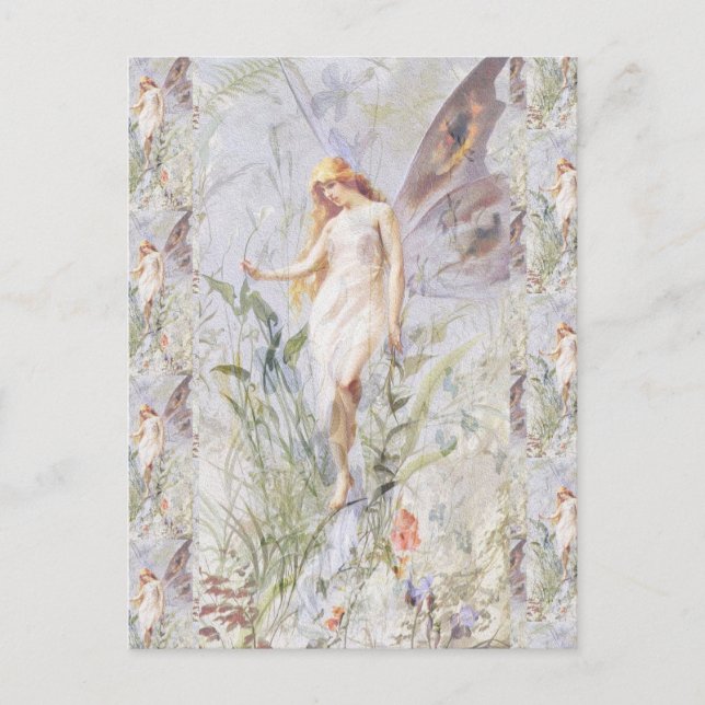 Guardian Angel & Flowers Postcard (Front)