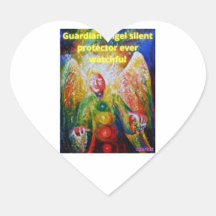 Guardian angel heart sticker