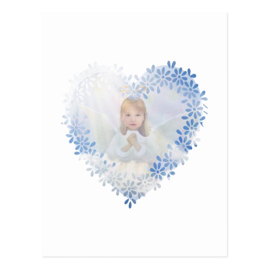 Guardian Angel in a Heart Postcard