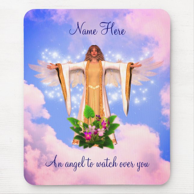 Guardian Angel Inspirational Personalised Mouse Mat (Front)