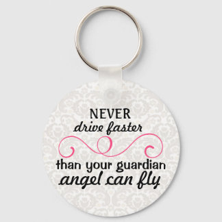 Guardian Angel Key Chain Pink Grey