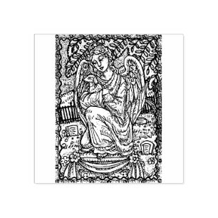 GUARDIAN ANGEL & LAMB, CEMETERY RUBBER STAMP