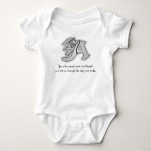 Guardian Angel Letter A Baby Bodysuit