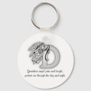 Guardian Angel Letter D Key Ring