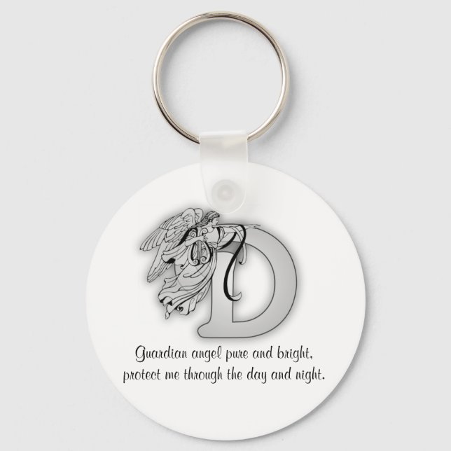 Guardian Angel Letter D Key Ring (Front)