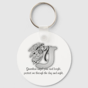 Guardian Angel Letter J Key Ring