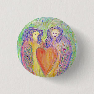 Guardian Angel Love Hearts Lapel Button Pins