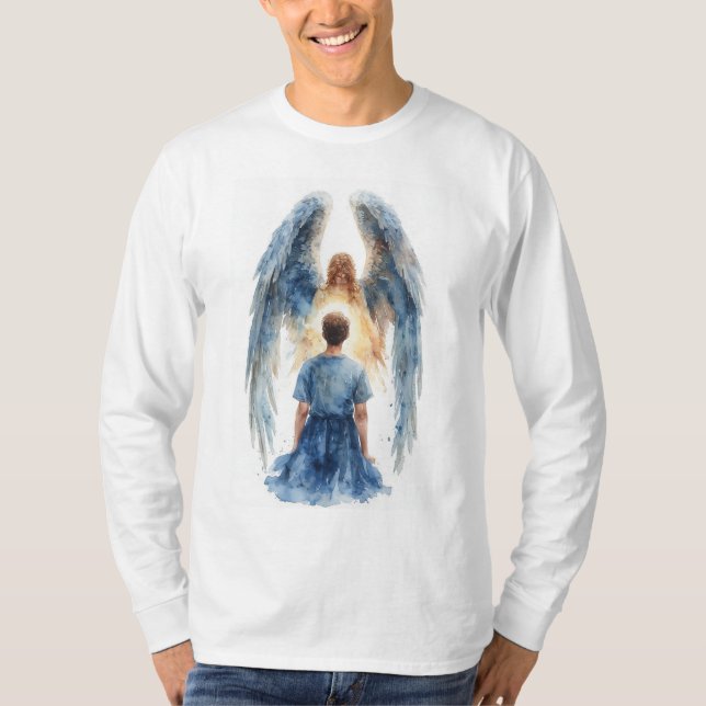 Guardian Angel Men's Long Sleeve Tee Shirt (Front)