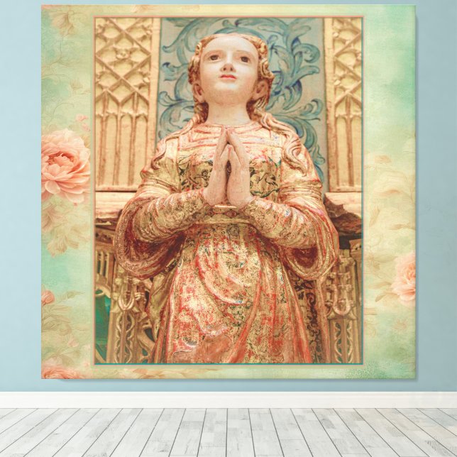 Guardian Angel painting Canvas Print (Insitu(Wood Floor))