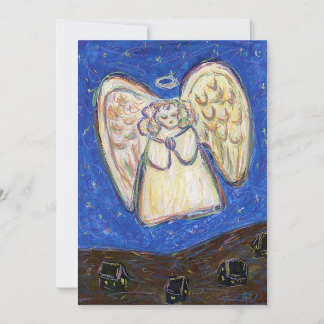 Guardian Angel Pastel Art Custom Invitation (Front)