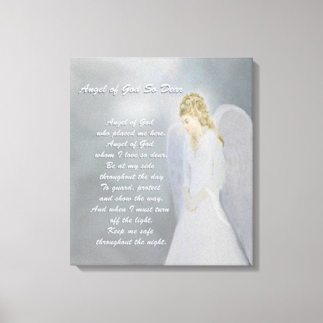 Guardian Angel Poem Canvas Print (Front)