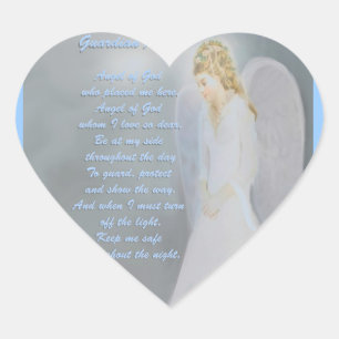 Guardian Angel Poem Heart Sticker