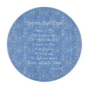 Guardian Angel Prayer Blue Cutting Board