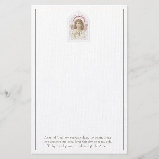 Guardian Angel Prayer Catholic religious Stationery (Front)