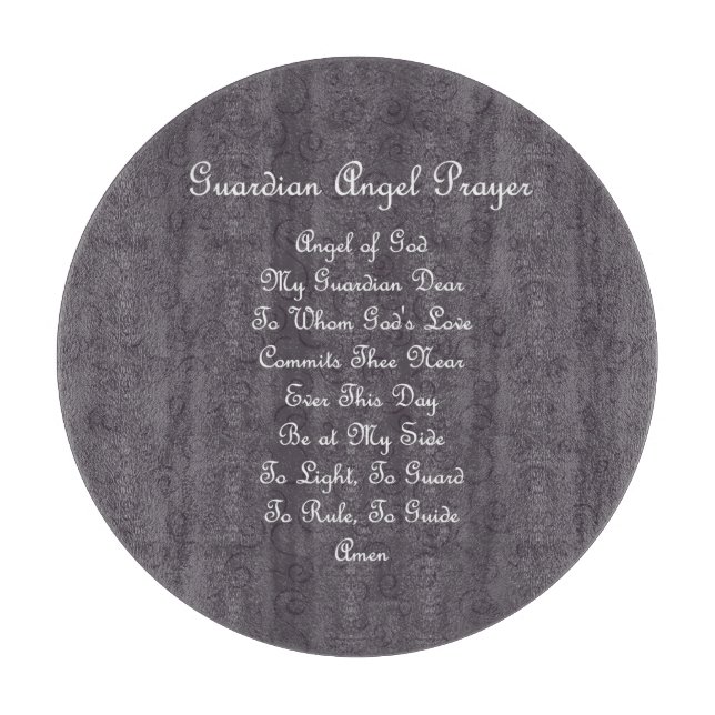 Guardian Angel Prayer Charcoal Cutting Board (Front)