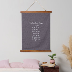 Guardian Angel Prayer Charcoal Hanging Tapestry