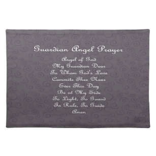 Guardian Angel Prayer Charcoal  Placemat