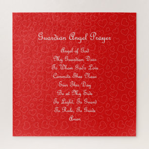 Guardian Angel Prayer Hearts Jigsaw Puzzle