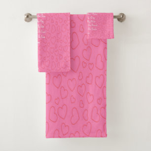 Guardian Angel Prayer Pink Bath Towel Set