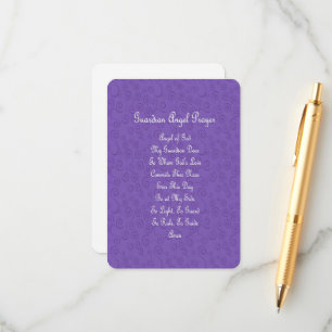 Guardian Angel Prayer Purple Enclosure Card
