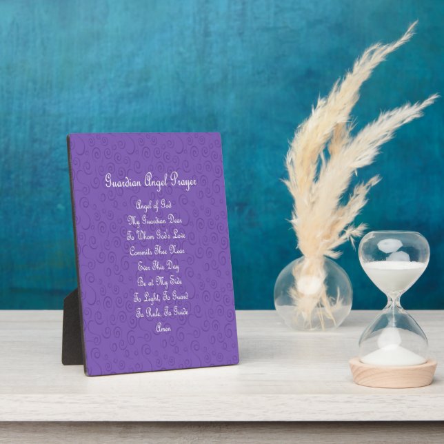 Guardian Angel Prayer Purple Plaque (Side)