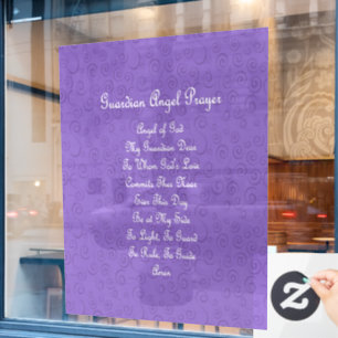 Guardian Angel Prayer Purple Window Cling