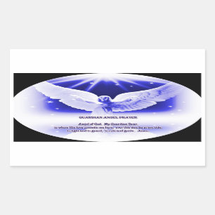 guardian angel prayer rectangular sticker