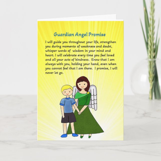 Guardian Angel Promise Greeting Card V2 (Front)
