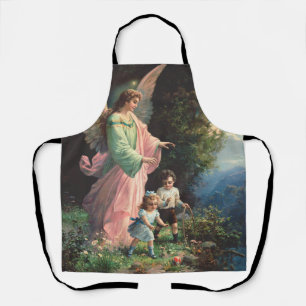 Guardian angel protecting children near a ledge apron