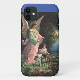 Guardian angel protecting children near a ledge iPhone 11 case
