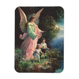 Guardian angel protecting children near a ledge magnet