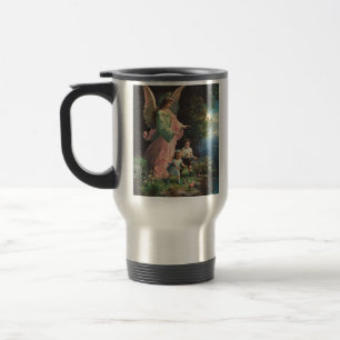 Guardian angel protecting children near a ledge travel mug