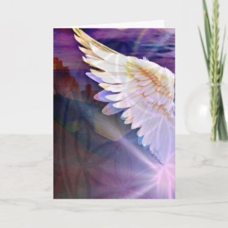 Guardian Angel Purple Wing – Blank Greeting Card