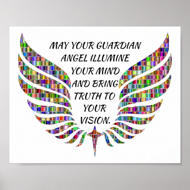 Guardian Angel Quote/Angel Wings Poster (Front)