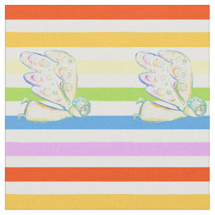 Guardian Angel Rainbow Stripe Fabric Art Material
