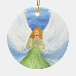 Guardian Angel spiritual prayer Christianity Halo Ceramic Tree Decoration