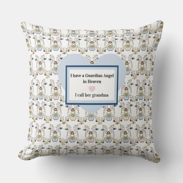 Guardian Angel Throw Pillow, Square Cushion (Front)