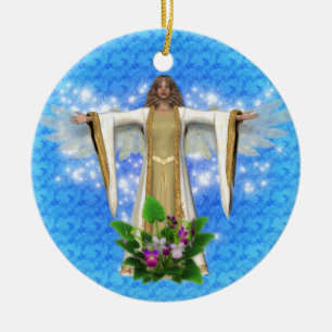 Guardian Angel Watch Over Blue Ornament