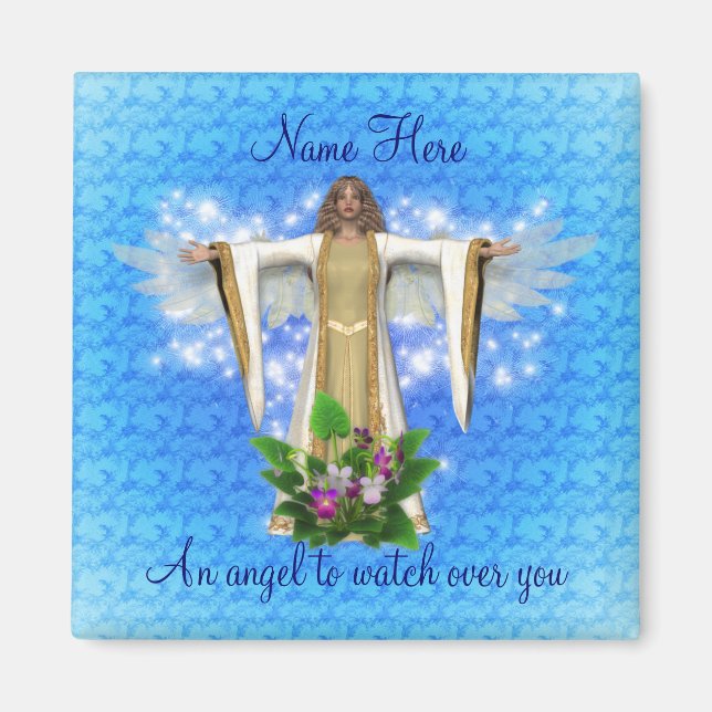 Guardian Angel Watch Over Inspirational Magnet (Front)