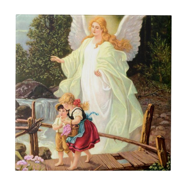 Guardian Angel Watching over Children Bridge  Tile (Front)