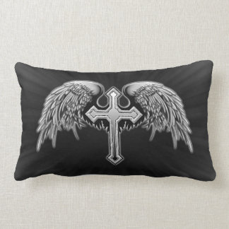 Guardian Angel Winged Cross Design Lumbar Cushion