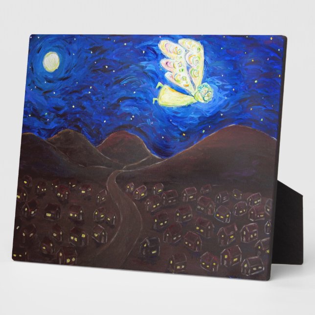 Guardian Angel with Baby Painting Art Gift Plaque (Side)