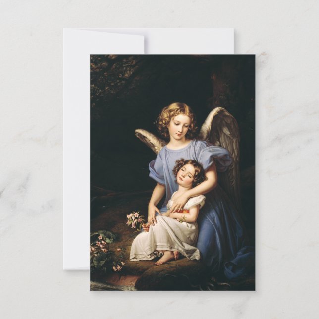 Guardian Angel with Child Prayer Card (Front)
