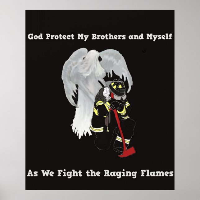 Guardian Angel with Firefighter Poster (Front)
