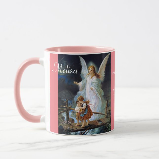 Guardian Angel with Name Gift Coffee Tea Cup Mug (Left)