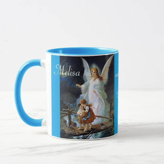 Guardian Angel with Name Gift Coffee Tea Cup Mug (Left)